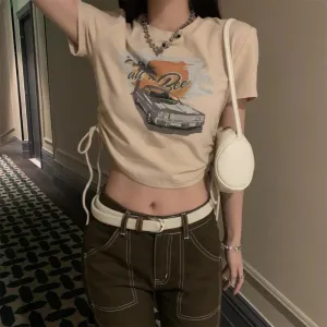 Women's Vintage Drawstring T-shirt