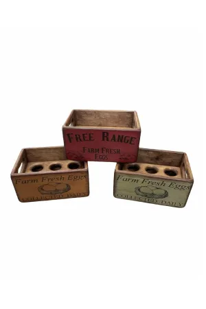 Wooden Vintage Egg Tray - 6 Egg