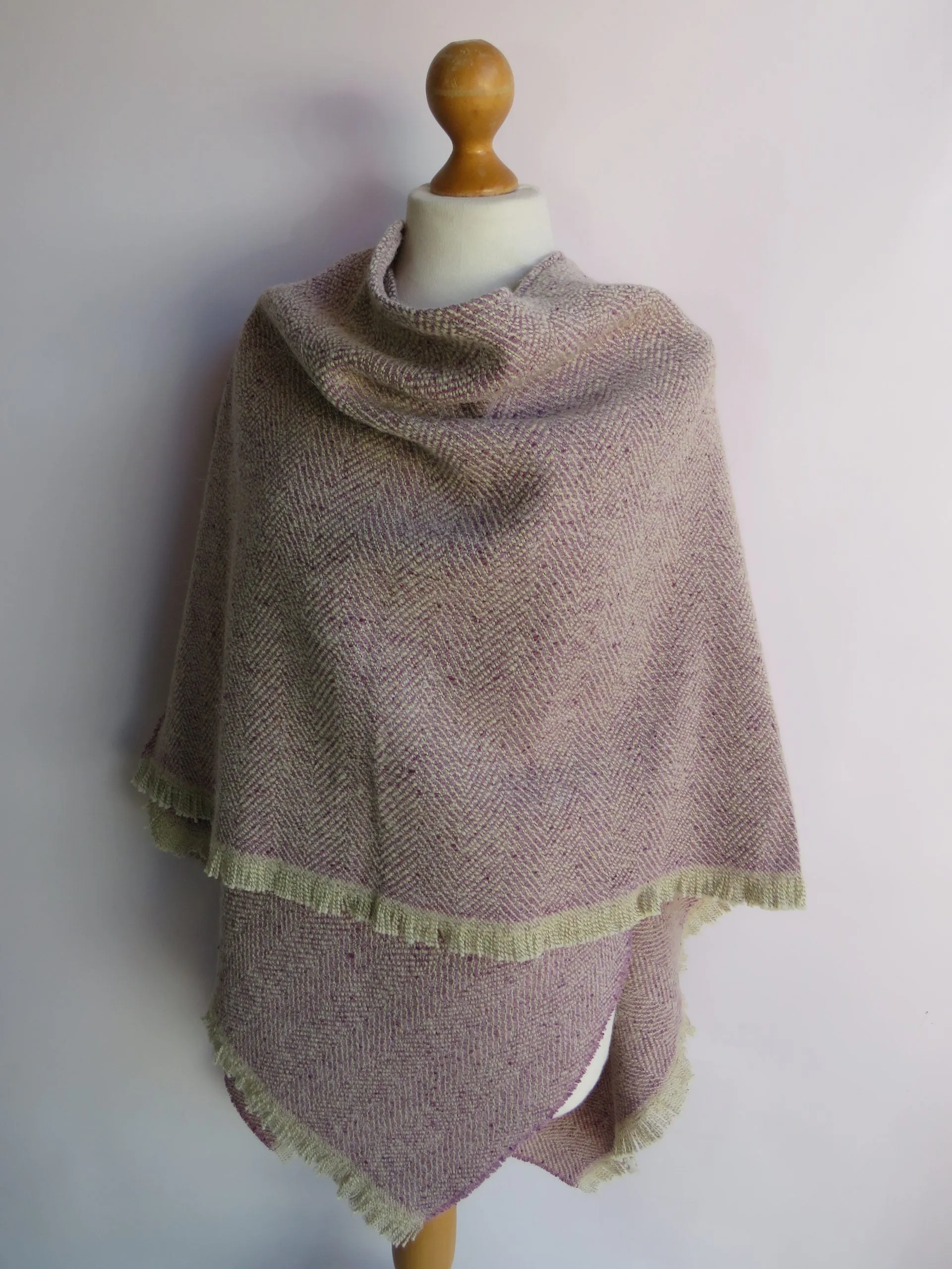 Wool Blend Cape and Pin