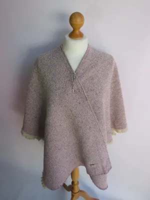 Wool Blend Cape and Pin