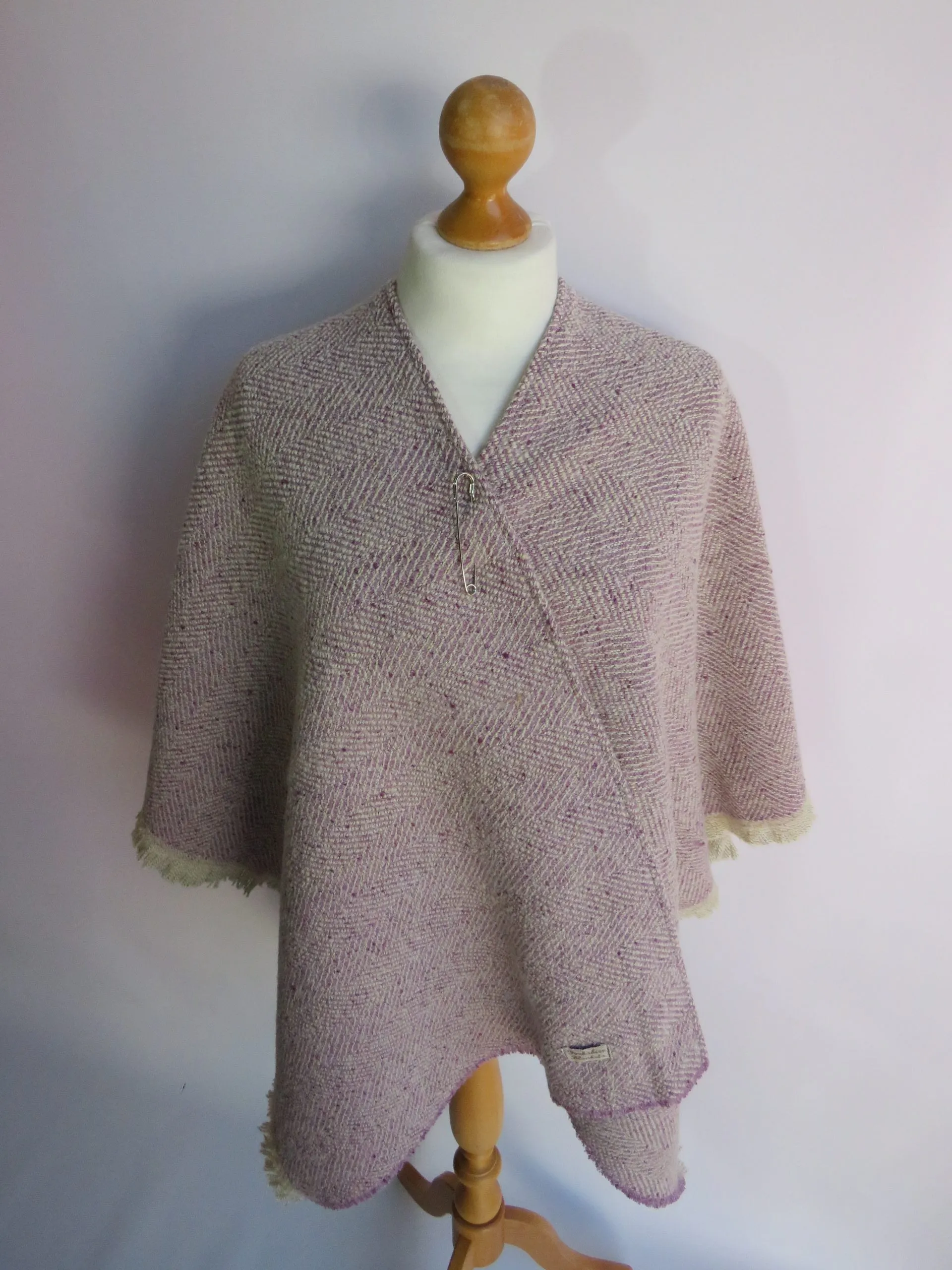 Wool Blend Cape and Pin