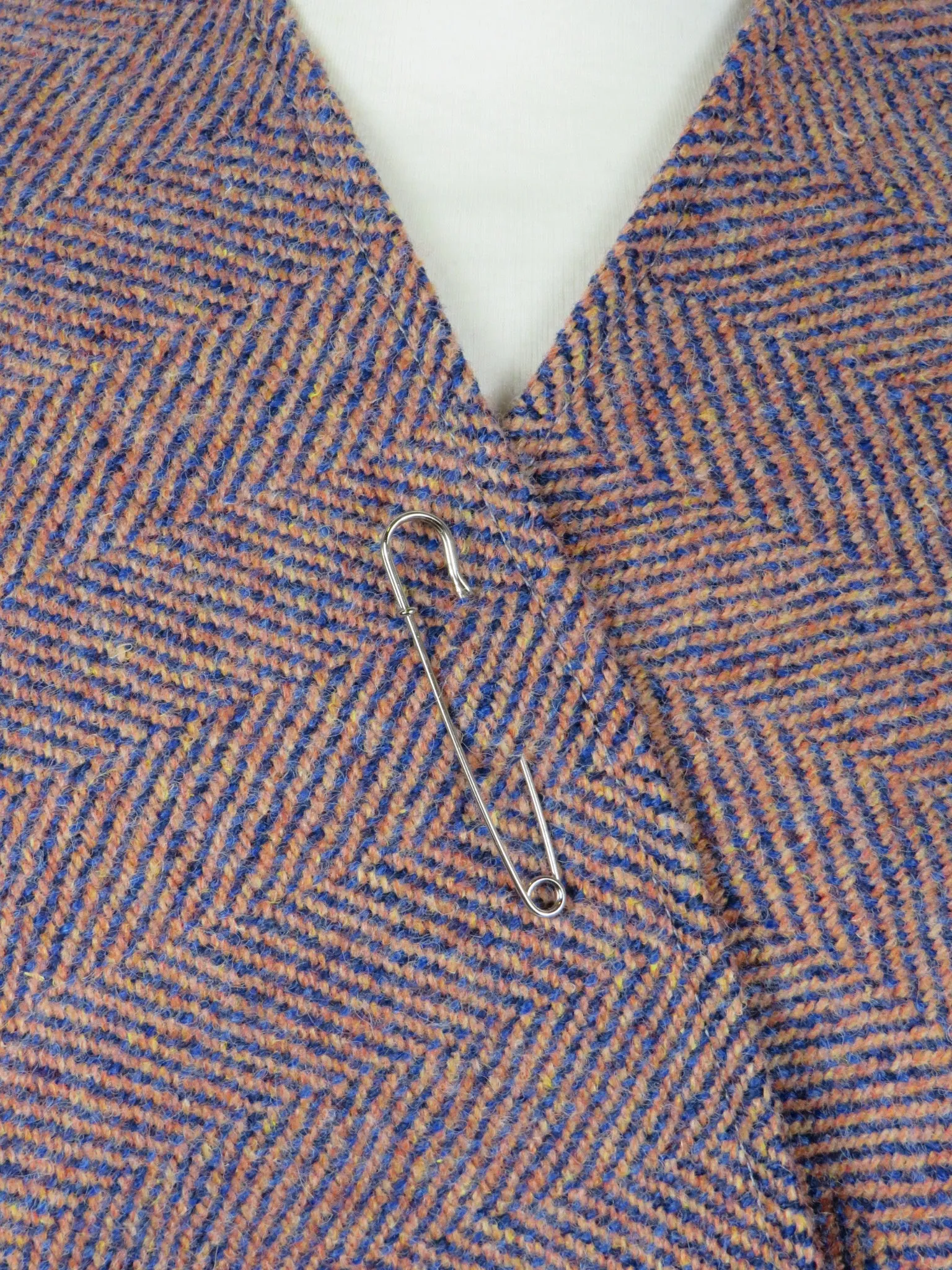Wool Blend Cape and Pin