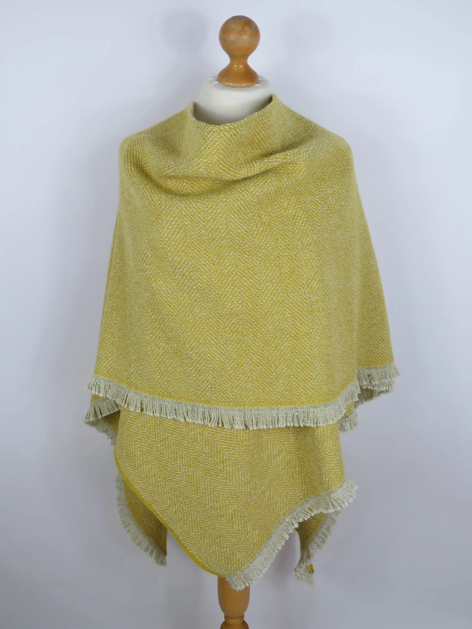 Wool Blend Cape and Pin
