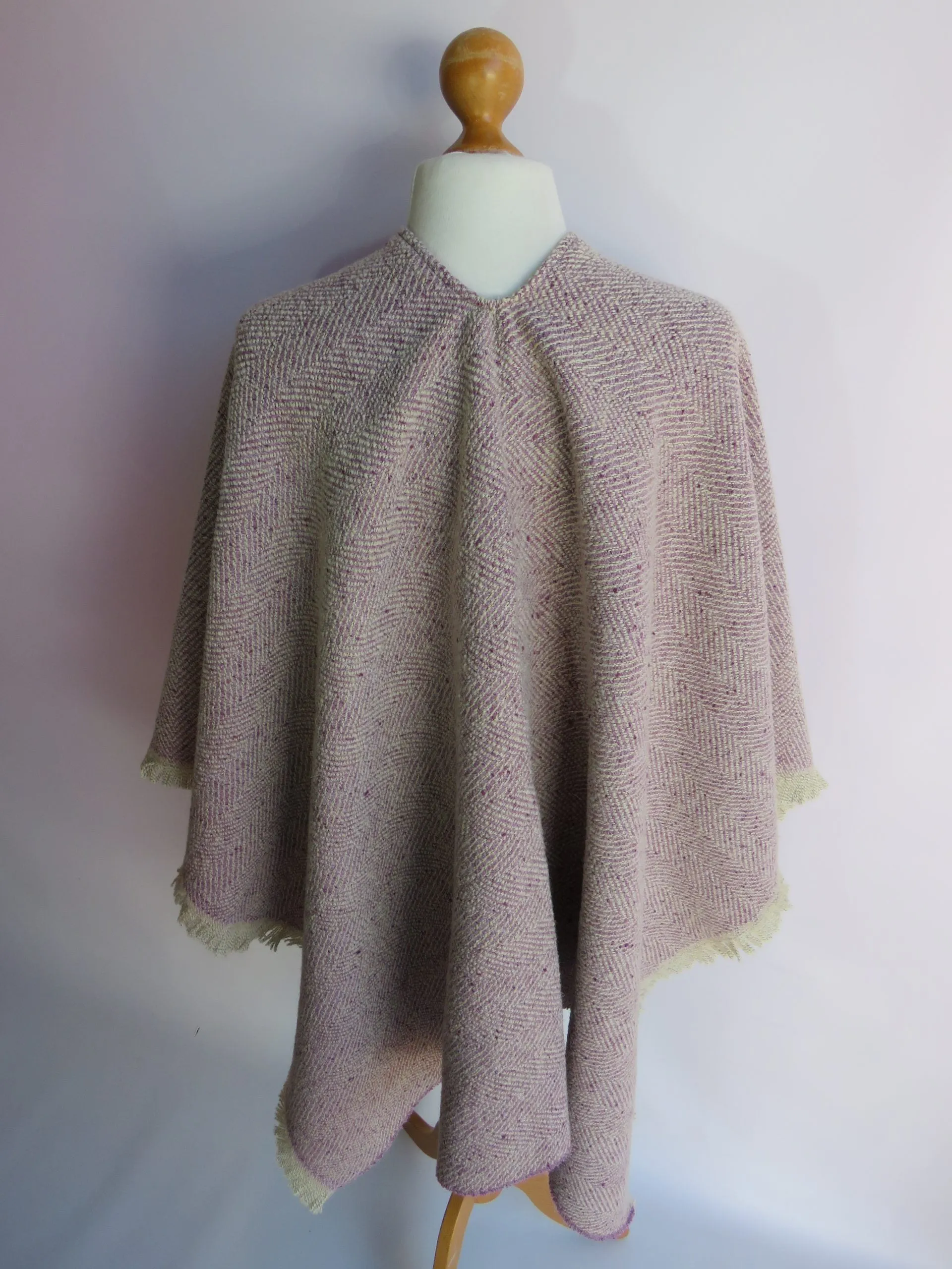 Wool Blend Cape and Pin