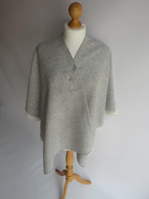 Wool Blend Cape and Pin