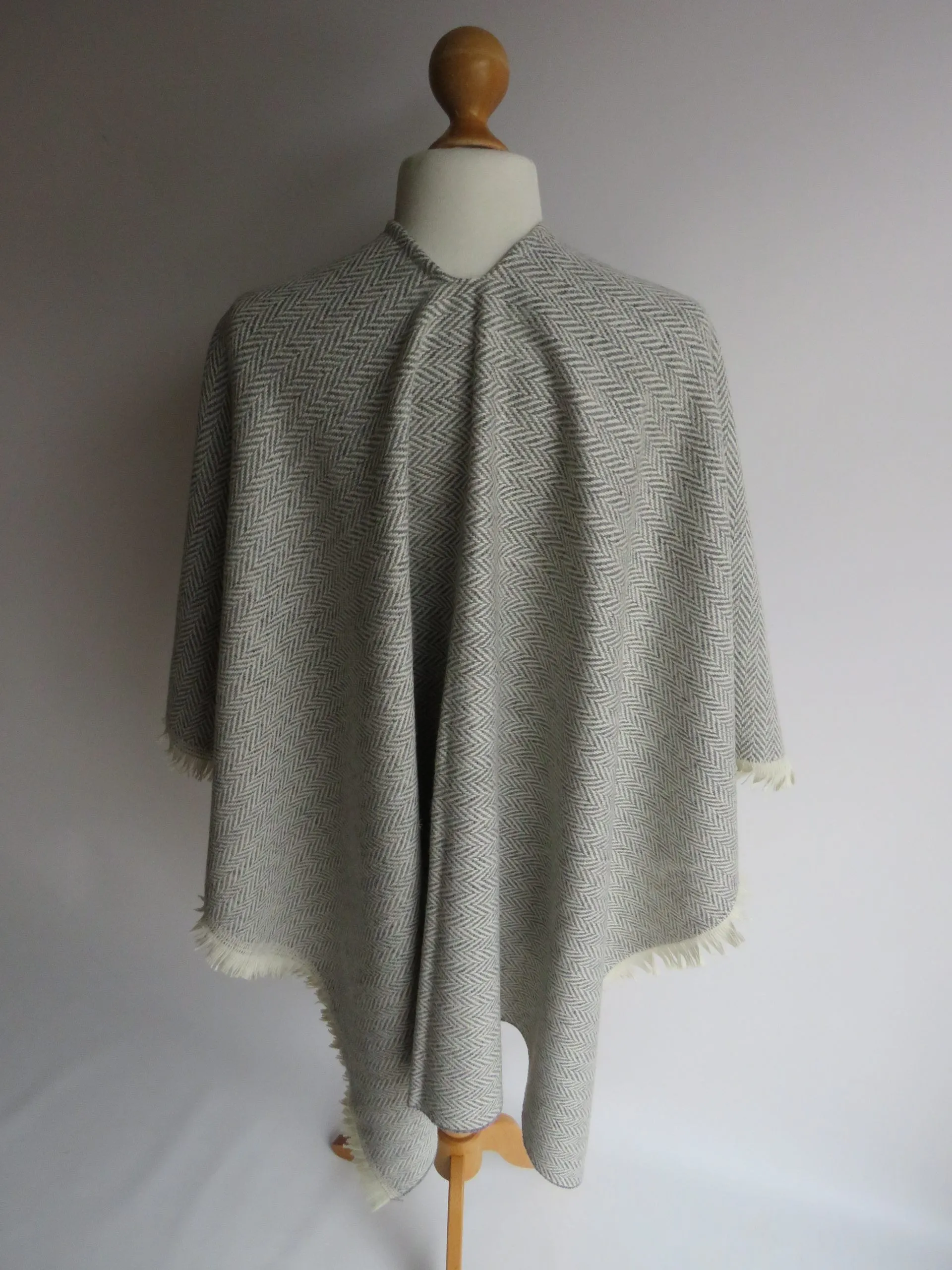 Wool Blend Cape and Pin