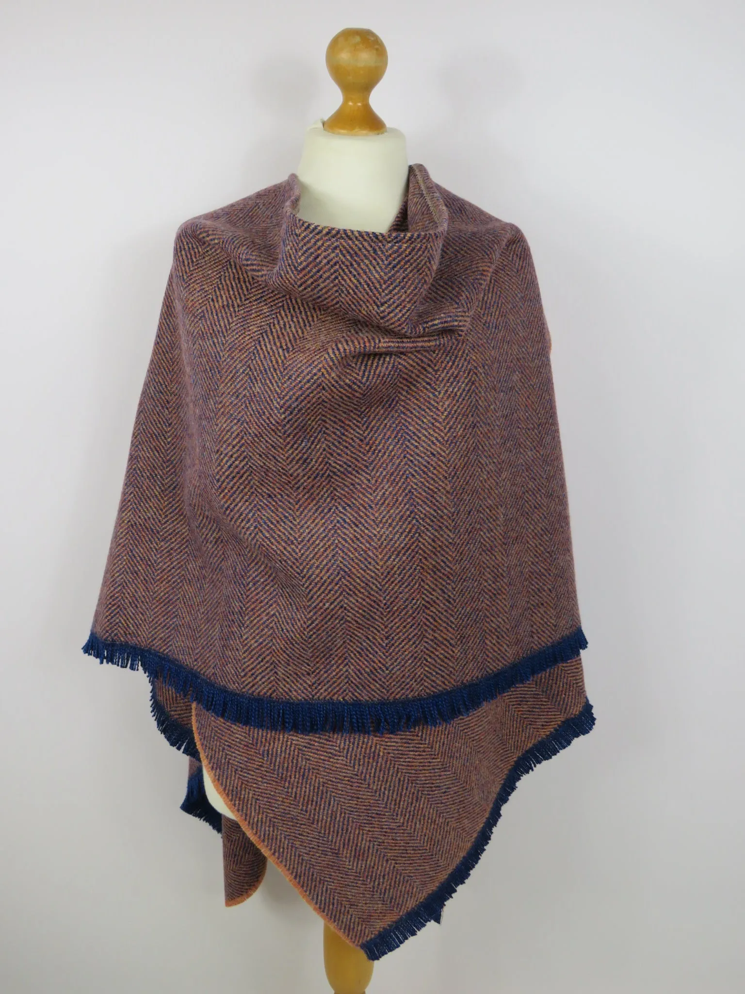 Wool Blend Cape and Pin