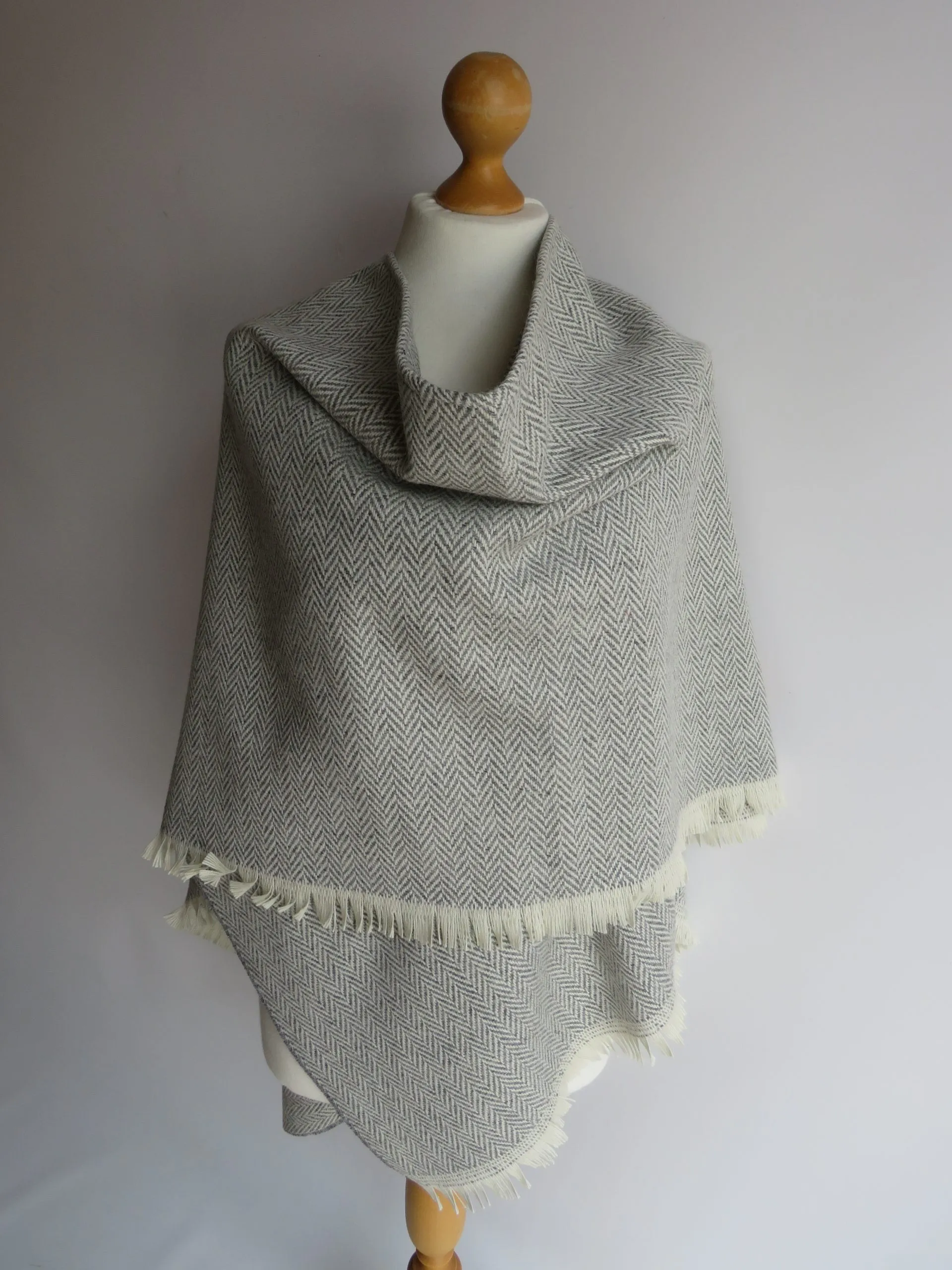 Wool Blend Cape and Pin