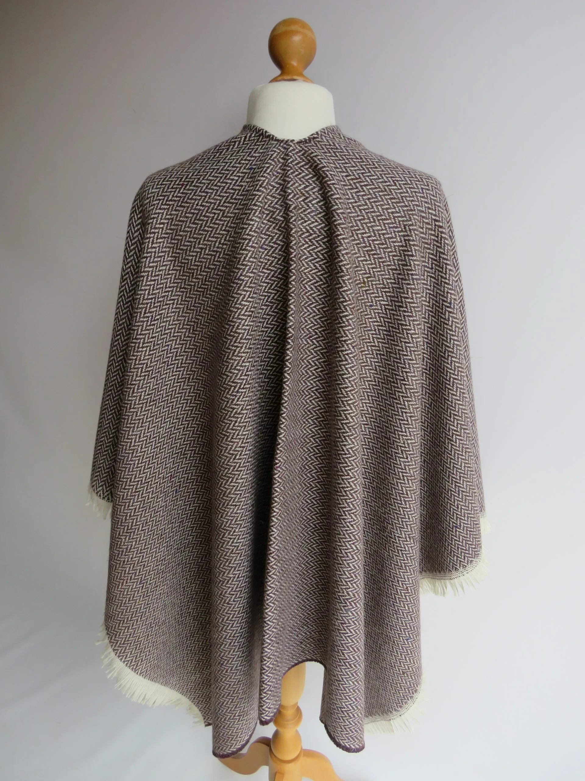 Wool Blend Cape and Pin