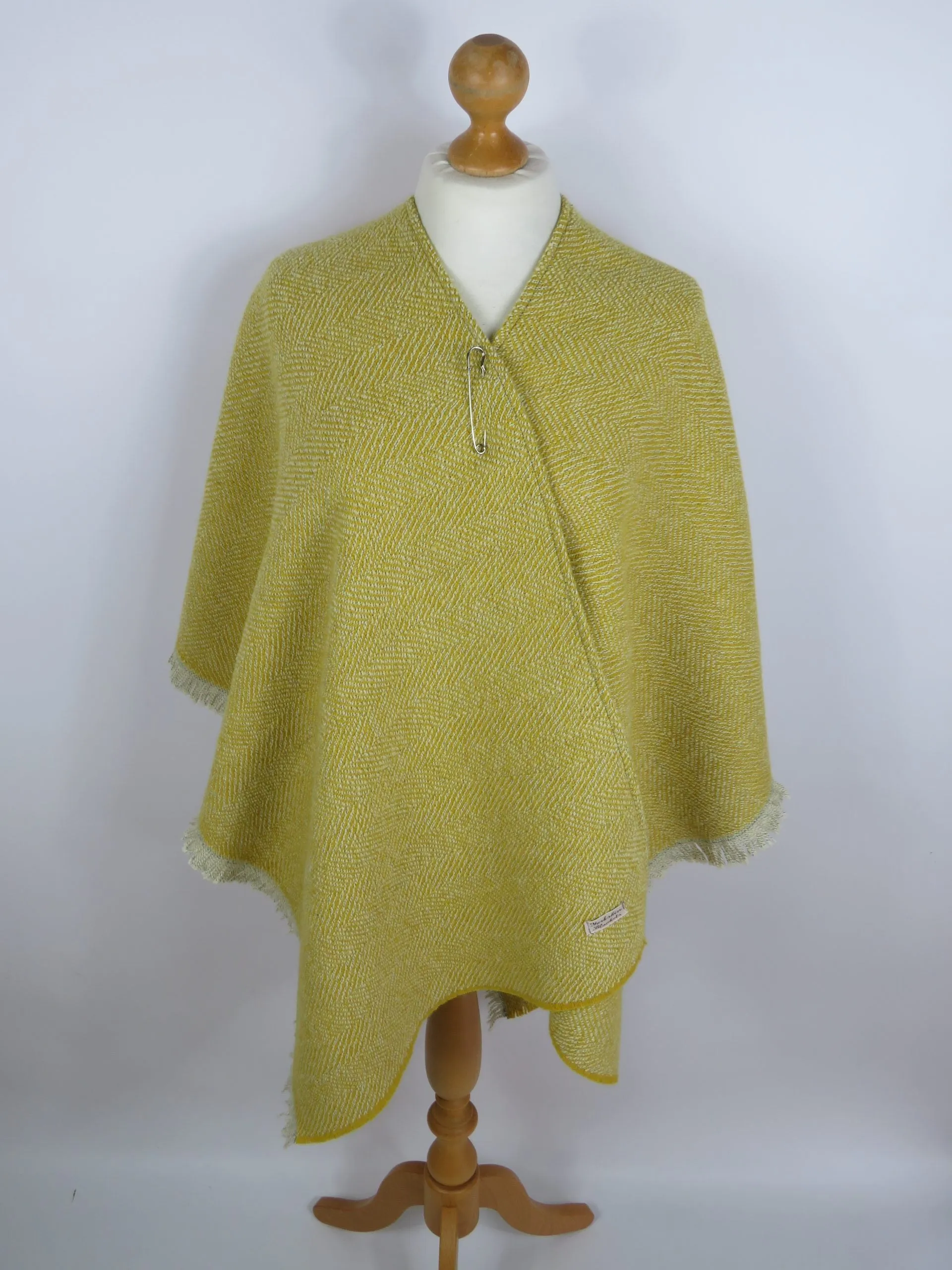 Wool Blend Cape and Pin