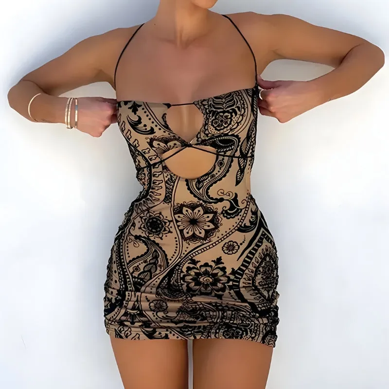 Y2K Paisley Mini Dress