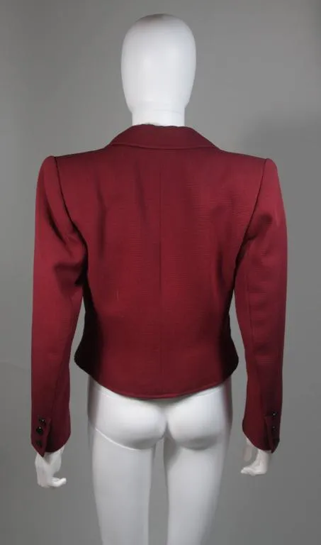 YVES SAINT LAURENT Rive Gauche Burgundy Jacket Size Small Medium