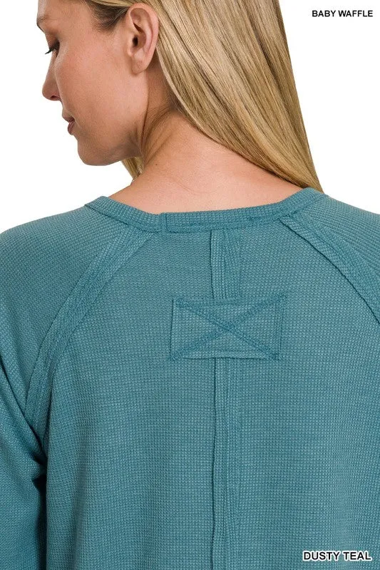 ZENANA Melage Baby Waffle Long Sleeve Top