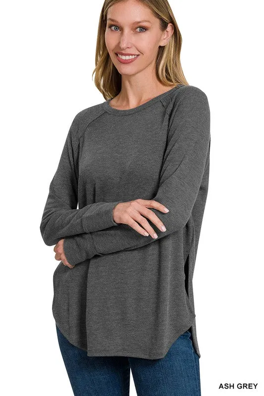 ZENANA Melage Baby Waffle Long Sleeve Top