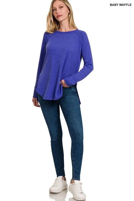 ZENANA Melage Baby Waffle Long Sleeve Top
