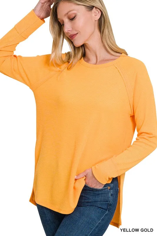 ZENANA Melage Baby Waffle Long Sleeve Top